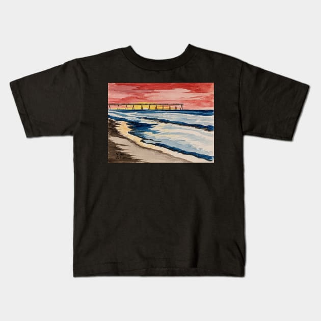 Fishing Pier Kids T-Shirt by Matt Starr Fine Art